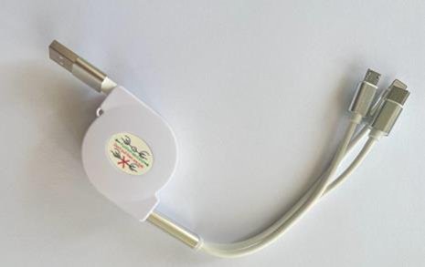Cabo USB Retrtil 3 em 1
