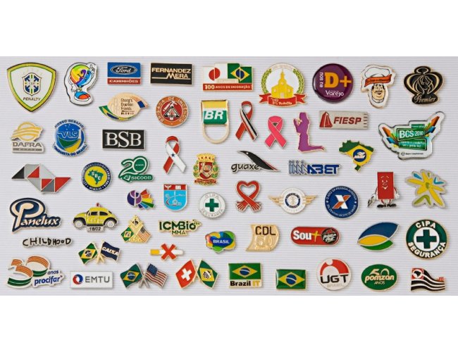Pins em diversos formatos personalizado