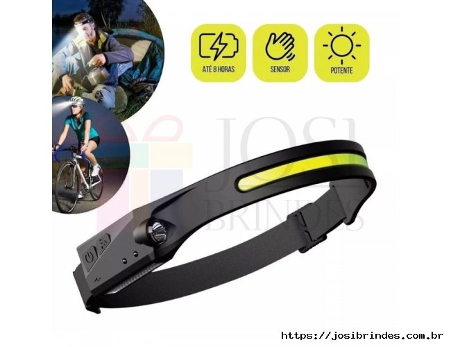 Lanterna De Cabea Led Recarregvel Fita Ajustvel USB